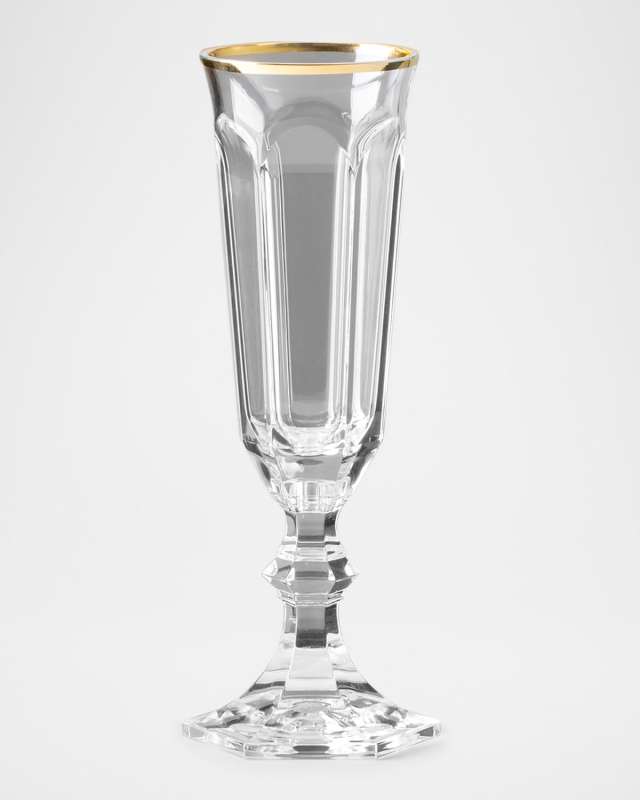 Dolce Vita 4 oz. Champagne Flutes with Gold Foil Trim, Set of 6